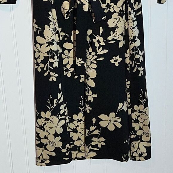 Giorgio Fiotline dress women’s size large flower core vneck tie waist 3/4 sleeve - Picture 10 of 12